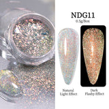 Auroras Reflective Giltter Nails Powder Nail Powder NICOLE DIARY NDG011 