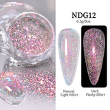 Auroras Reflective Giltter Nails Powder Nail Powder NICOLE DIARY NDG012 