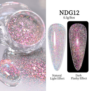 Auroras Reflective Giltter Nails Powder Nail Powder NICOLE DIARY NDG012 