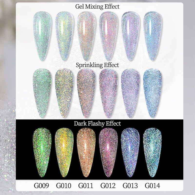 Auroras Reflective Giltter Nails Powder Nail Powder NICOLE DIARY 