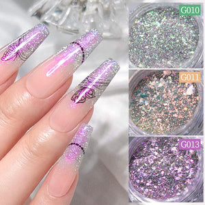 Auroras Reflective Giltter Nails Powder Nail Powder NICOLE DIARY 