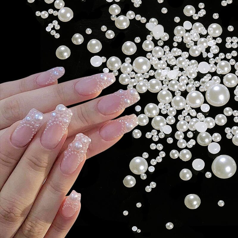 200pcs Half Round Flat Bottom Pearls Nail Art No Brand 