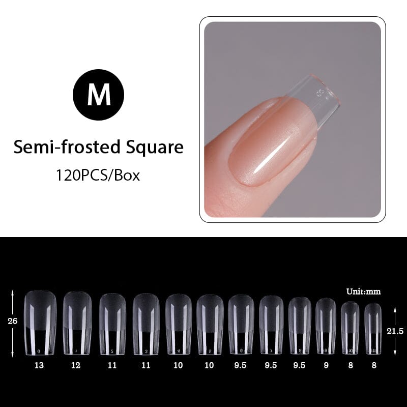 120pcs Square Semi-frosted False Nail Tips Nail Tips No Brand 