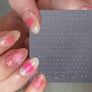 Gradient Flower Star 3D Nail Sticker Nail Sticker No Brand 