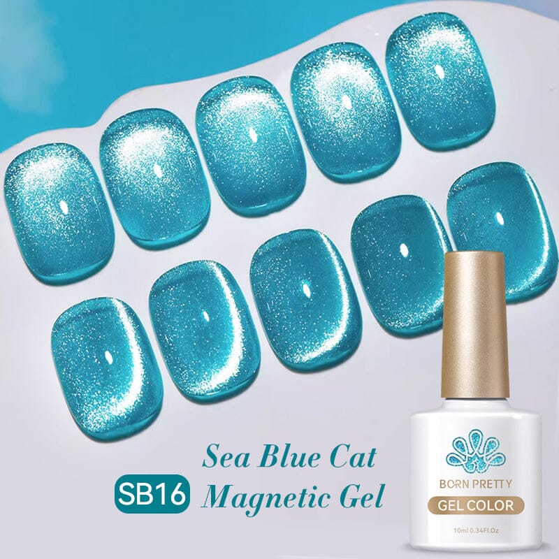 Sea Blue Cat Magnetic Gel Polish SB16 10ml Gel Nail Polish BORN PRETTY 