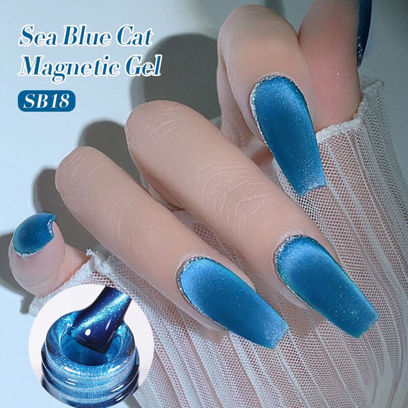 Sea Blue Cat Magnetic Gel Polish SB18 10ml Gel Nail Polish BORN PRETTY 