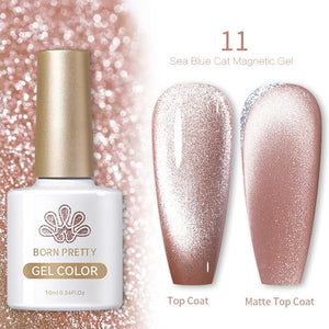 Sea Blue Cat Magnetic Gel MY323 10ml Gel Nail Polish BORN PRETTY 