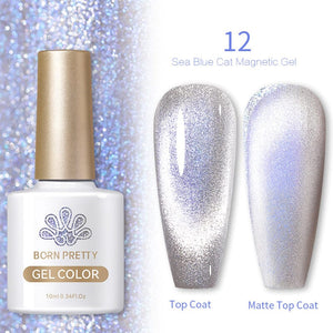 Sea Blue Cat Magnetic Gel MY324 10ml Gel Nail Polish BORN PRETTY 