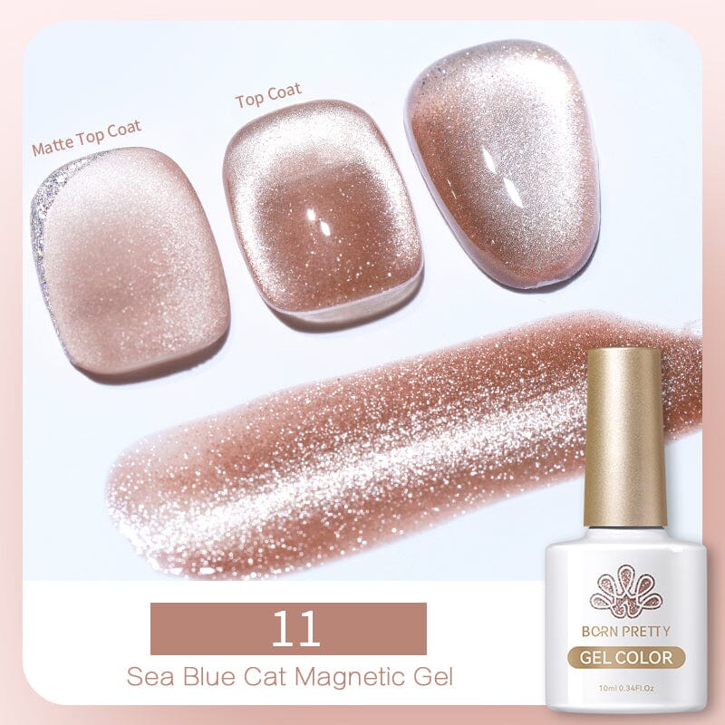 Sea Blue Cat Magnetic Gel MY323 10ml Gel Nail Polish BORN PRETTY 