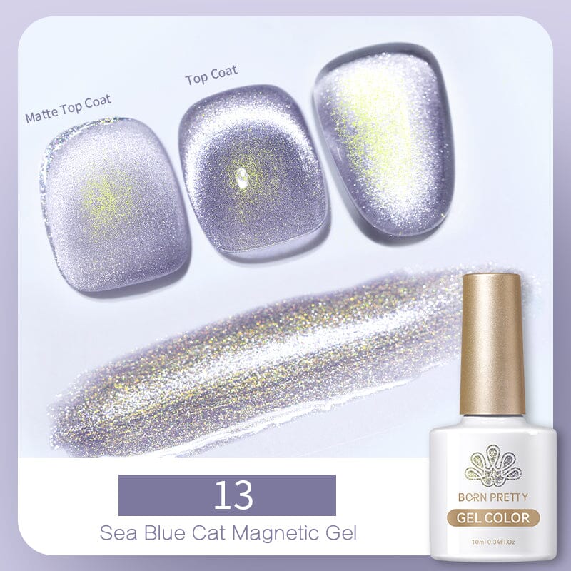 Sea Blue Cat Magnetic Gel MY325 10ml Gel Nail Polish BORN PRETTY 