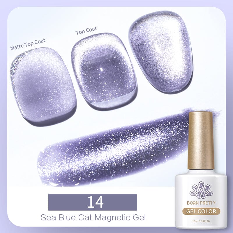 Sea Blue Cat Magnetic Gel MY326 10ml Gel Nail Polish BORN PRETTY 