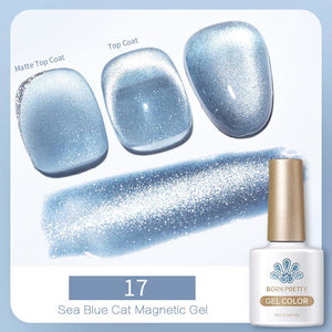 Sea Blue Cat Magnetic Gel MY329 10ml Gel Nail Polish BORN PRETTY 