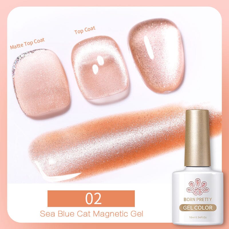 Sea Blue Cat Magnetic Gel MY314 10ml Gel Nail Polish BORN PRETTY 