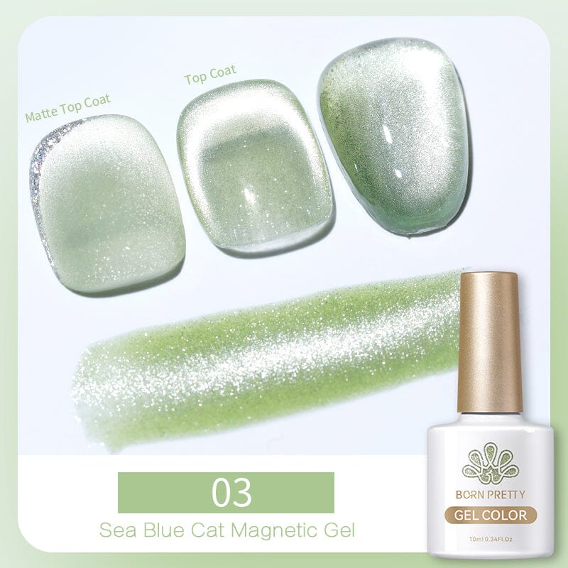 Sea Blue Cat Magnetic Gel MY315 10ml Gel Nail Polish BORN PRETTY 