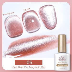Sea Blue Cat Magnetic Gel MY318 10ml Gel Nail Polish BORN PRETTY 