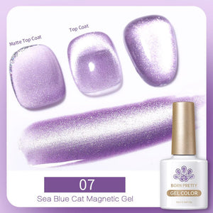 Sea Blue Cat Magnetic Gel MY319 10ml Gel Nail Polish BORN PRETTY 