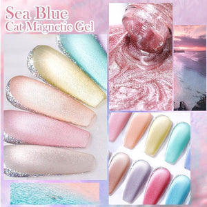 Crystal Cat Magnetic Gel MY318 Sea Blue 10ml Gel Nail Polish BORN PRETTY 