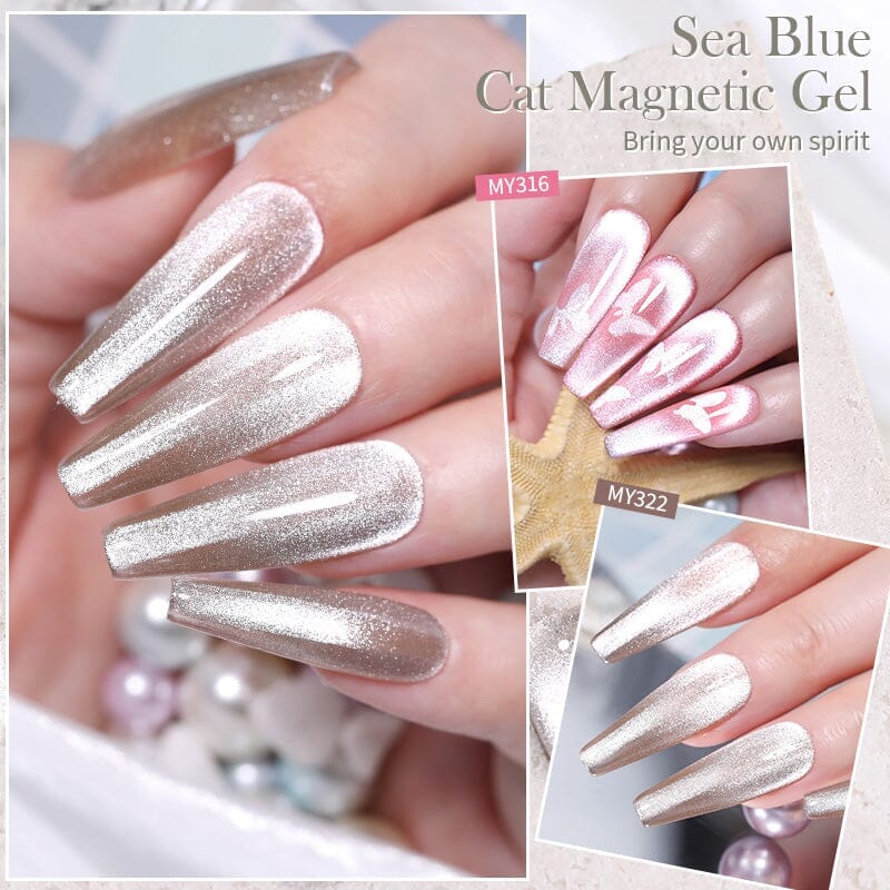 Crystal Cat Magnetic Gel MY323 Sea Blue 10ml Gel Nail Polish BORN PRETTY 
