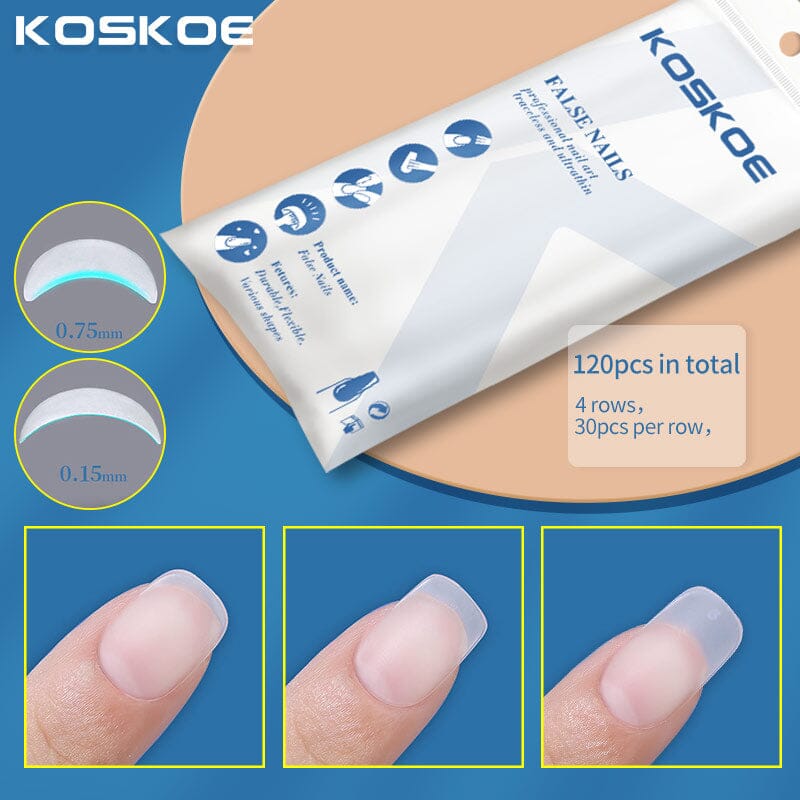 120pcs Full Cover Matte Soft Gel Tips False Nails Nail Tips KOSKOE 