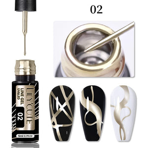 Metallic Line Nail Gel 5ml Gel Nail Polish LILYCUTE Champagne Gold 