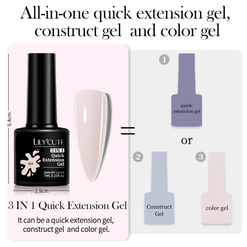 3 In 1 Quick Extension Nail Gel 7ml Extension Nail Gel LILYCUTE 