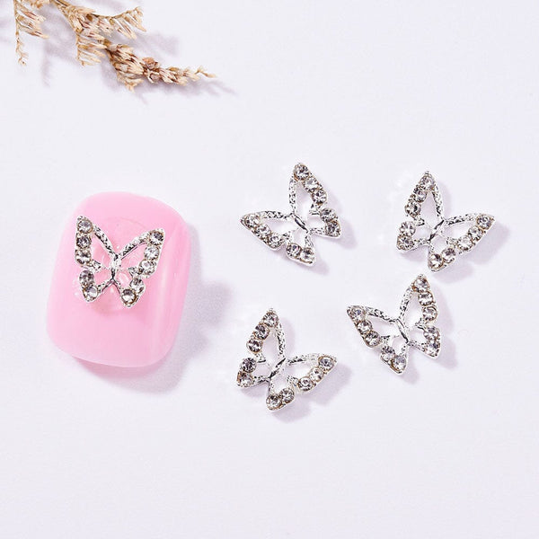 10pcs Alloy Rhinestones Nail Decoration #01 Butterfly Nail Decoration No Brand 