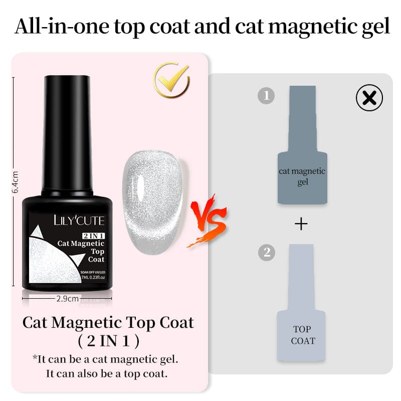 Cat Magnetic Top Coat 7ml Base & Top Coat LILYCUTE 