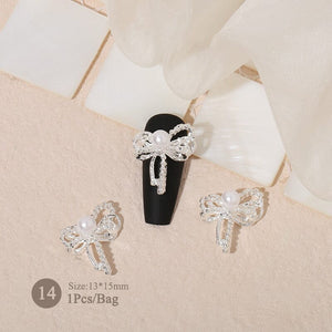 Butterfly Heart Metal Rhinestones Pearl Nail Decoration Nail Decoration No Brand 14 