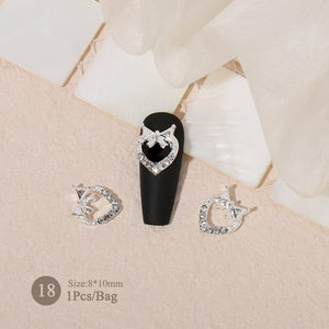 Butterfly Heart Metal Rhinestones Pearl Nail Decoration Nail Decoration No Brand 18 