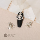 Butterfly Heart Metal Rhinestones Pearl Nail Decoration Nail Decoration No Brand 20 