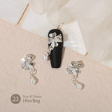Butterfly Heart Metal Rhinestones Pearl Nail Decoration Nail Decoration No Brand 23 