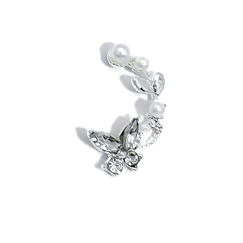 Butterfly Opal Rhinestones Pearl Alloy Nail Decoration #08 Clearance No Brand 