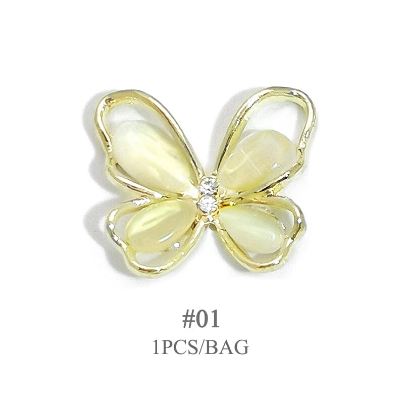 Butterfly Alloy Rhinestones Nail Decoration #01 Clearance No Brand 