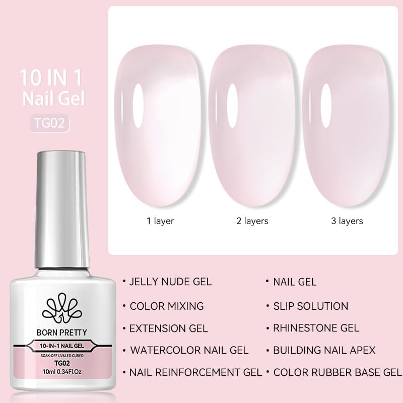 10 IN 1 Nail Gel TG02 10ml Clearance BORN PRETTY 