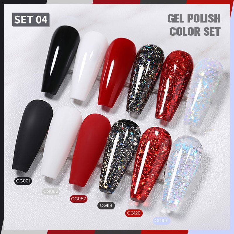 6 Colors Gel Polish Set 04 10ml Gel Nail Polish BORN PRETTY 