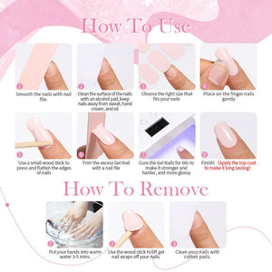 20 Tips Semi-Cured Gel Nail Strips N001-N020 Nail Sticker Harunouta 