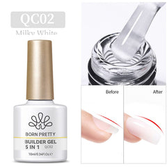5 in 1 Builder Gel 10ml Gel Nail Polish BORN PRETTY QC02 Milky White 