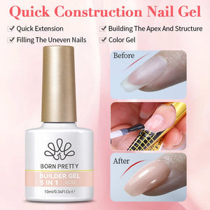 5 in 1 Builder Gel Quick Construction Gel 10ml Gel Nail Polish BORN PRETTY 