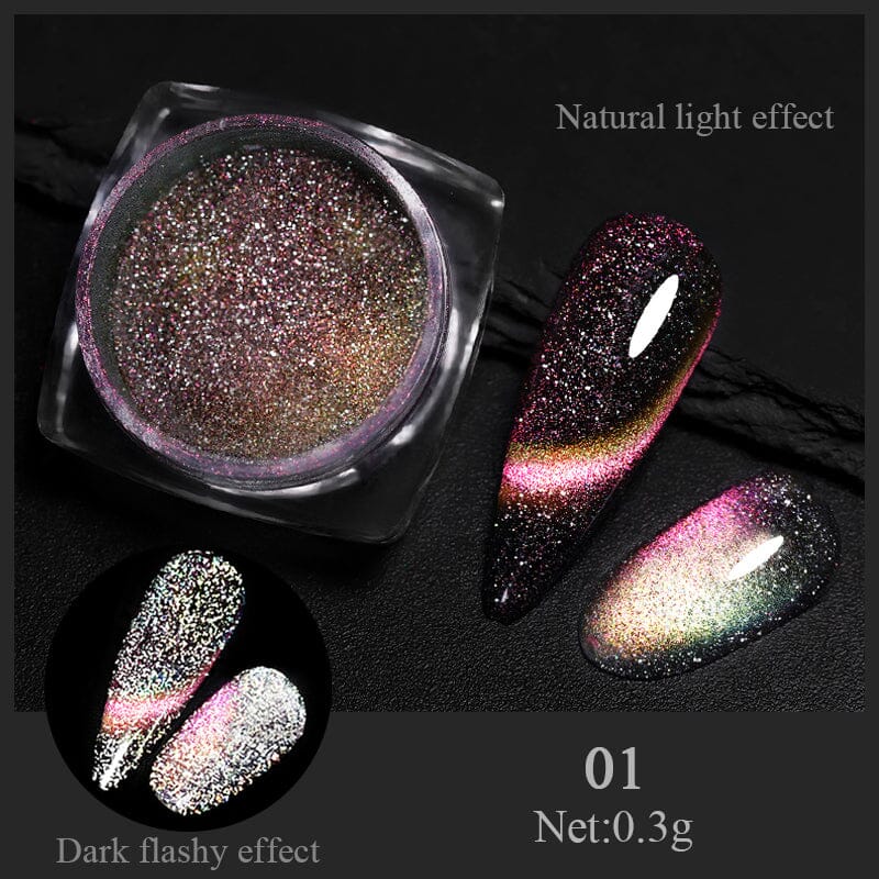 Silver Moon Cat Magnetic Nail Powder Nail Powder No Brand 01 