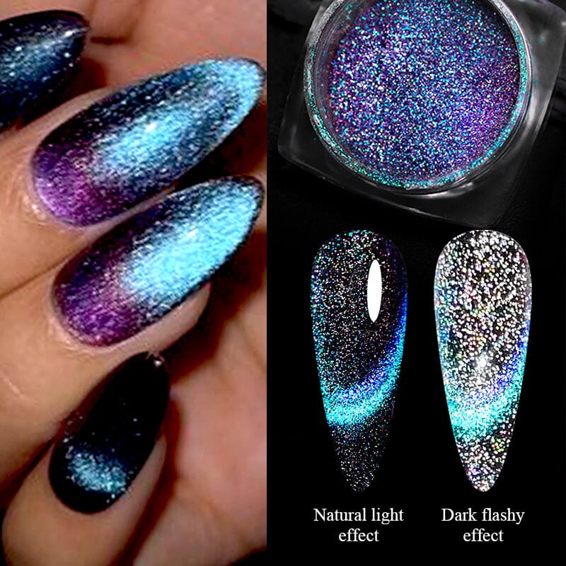 Silver Moon Cat Magnetic Nail Powder Nail Powder No Brand 