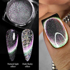 Silver Moon Cat Magnetic Nail Powder Nail Powder No Brand 