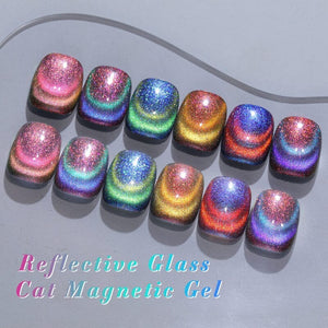 Reflective Glass Cat Magnetic Gel Polish 10ml Gel Nail Polish BORN PRETTY 6 Colors with Magnetic Stick 