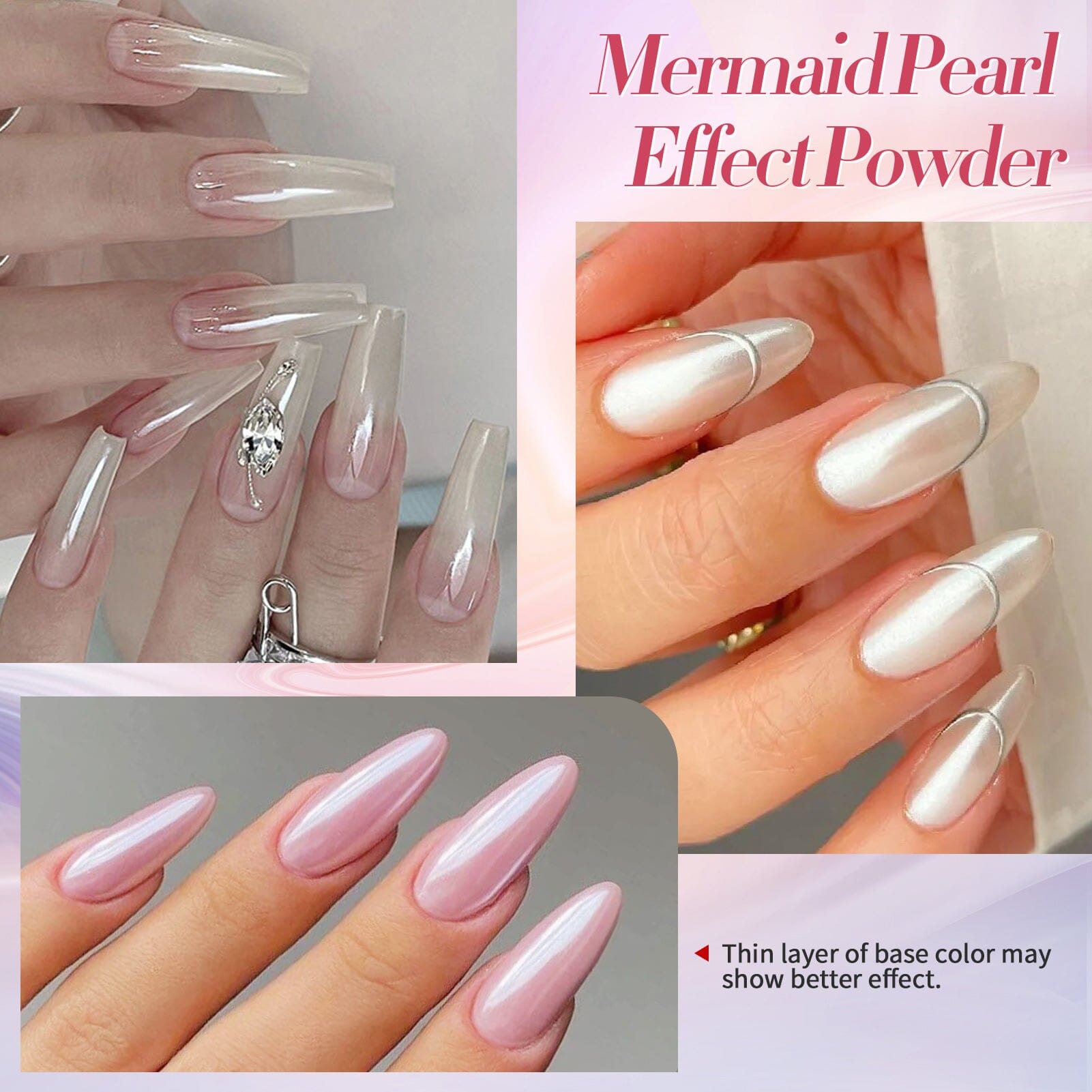 2 Boxes White Pink Pearl Nail Powder Set Nail Powder BORN PRETTY 