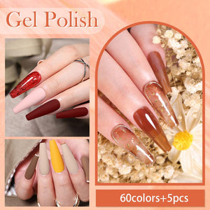 60 Colors Gel Polish with 5pcs Base Top Coat Set 10ml Gel Nail Polish BORN PRETTY 