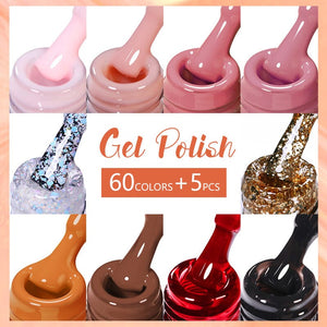 60 Colors Gel Polish with 5pcs Base Top Coat Set 10ml Gel Nail Polish BORN PRETTY 