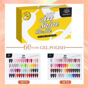 60 Colors Gel Polish with 5pcs Base Top Coat Set 10ml Gel Nail Polish BORN PRETTY 