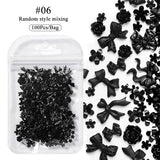 100pcs Colorful Bowknot Flowers 3D Nail Decorations Nail Art No Brand 06 