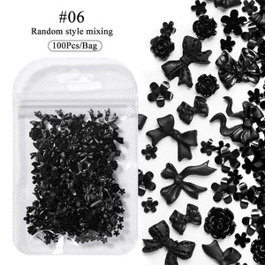 100pcs Colorful Bowknot Flowers 3D Nail Decorations Nail Art No Brand 06 