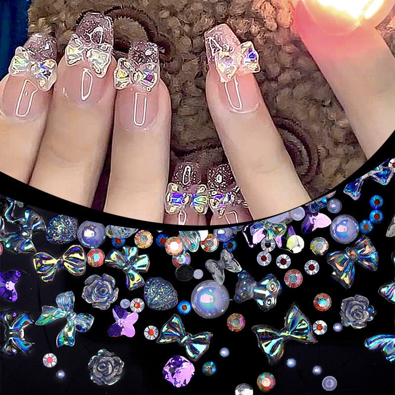 100pcs Colorful Bowknot Flowers 3D Nail Decorations Nail Art No Brand 
