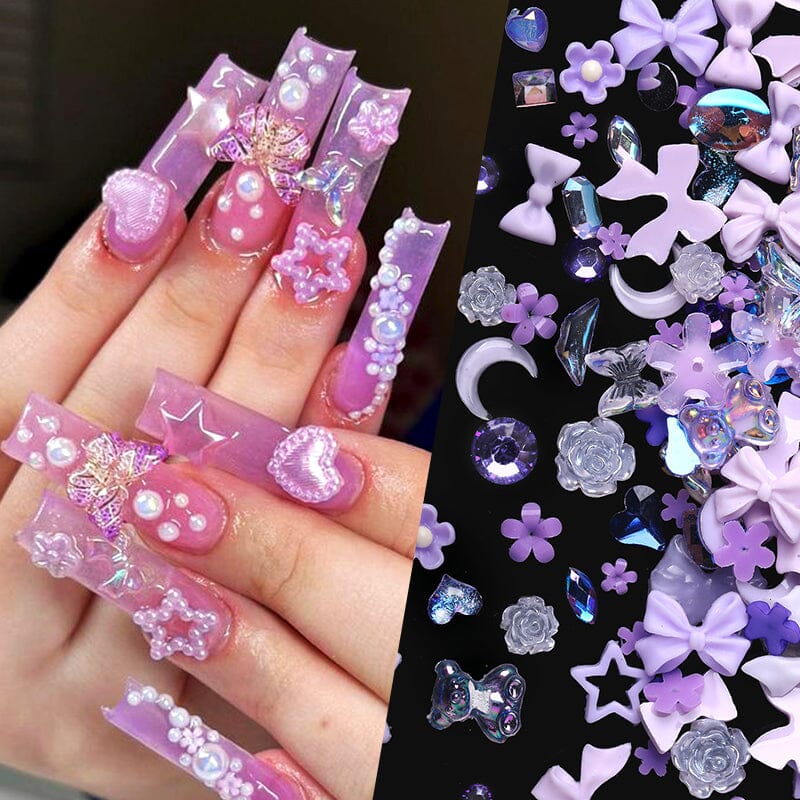 100pcs Colorful Bowknot Flowers 3D Nail Decorations Nail Art No Brand 